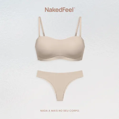 Conjunto Calcinhas Biquíni NakedFeel + Sutiã com Alças Removíveis NakedFeel
