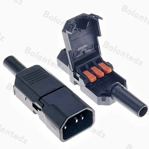 Bolantedz 1 unidade, tomada de alimentação CA 10A para panela de arroz, sem parafusos, fiação rápida, fiação para panela de arroz elétrica, PDU