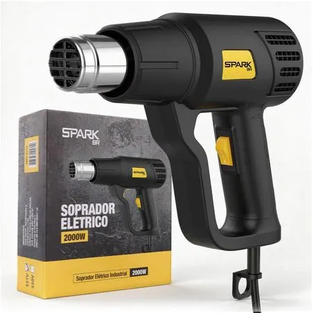 Soprador Térmico 2000W Até 600°C 110V-220V Ar Quente 2 Estágios Temperatura SparkBr Profissional