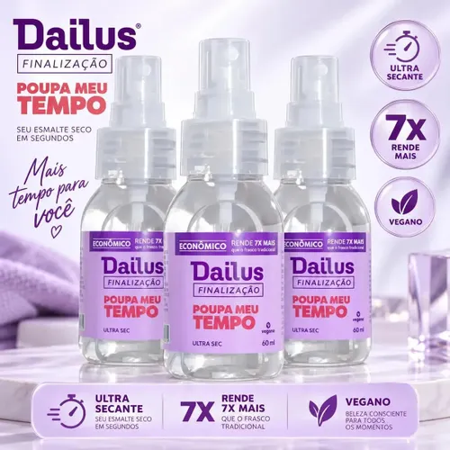 Kit 3 Spray Secante Esmalte - Poupa Meu Tempo 60ml - Dailus