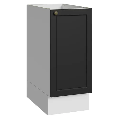 Balcão de Cozinha 35 cm 1 Porta (Sem Tampo) Branco/Preto Vik Madesa