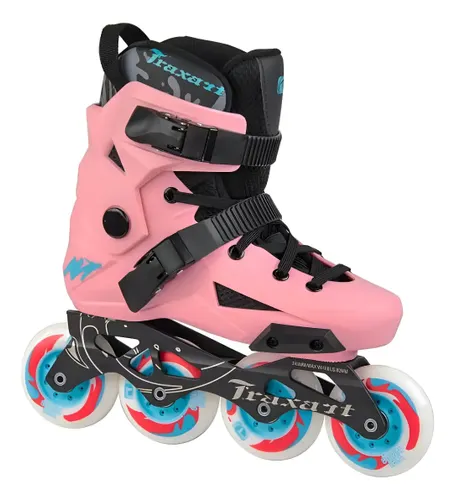 Patins Roller Traxart Revolt 4 Rodas Inline Rosa 35/36 Profi Tamanho das Rodas 8 Cm Tamanho dos Patins 35/36 Br