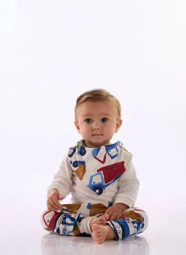 Body para Bebê Menino Suedine Premium Estampado Off White