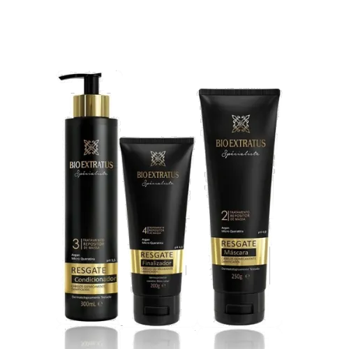 Kit Tratamento Capilar Bio Extratus Spécialiste Resgate Condicionador 300ml Máscara 250g Finalizador 200g