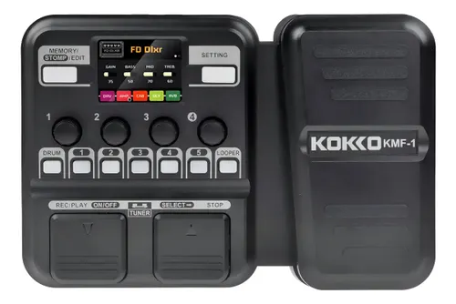 Pedal Guitarra Kokko KMF1 Multiefeitos 59 Efeitos LCD Preto