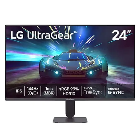 Monitor LG UltraGear™ G4, 24G411A-B, 144Hz (O/C), Tela IPS FHD 24", 1ms (MBR), NVIDIA G-SYNC, AMD FreeSync, HDR10, sRGB 99% - 24G411A-B