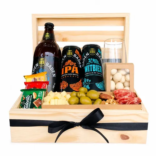 Cesta Cervejas Artesanais e Petiscos Premium