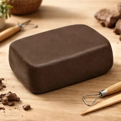 4,5kg Argila Escolar Natural Modelar Escultura Artesanato Marrom-claro
