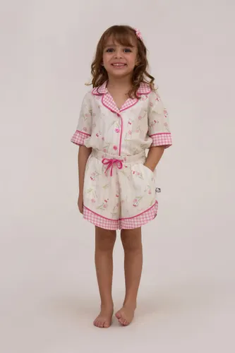 Shorts Infantil Estampa Hello Kitty Tulipas