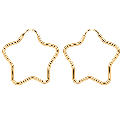 Brinco Argola Estrela 2 cm em Ouro 18K