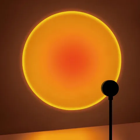 Lâmpada de Projeção do Pôr do Sol, Lâmpada de Decoração de Ambiente USB, Rotativa em Múltiplos Ângulos, Adequada para Sala de Estar e Quarto.