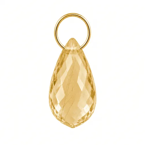 Pingente Gota com Citrino em Ouro 18K