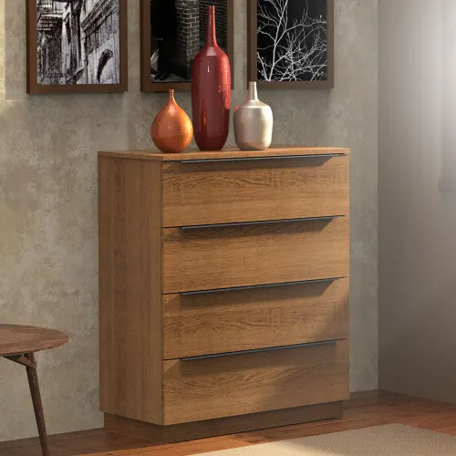 Cômoda Madesa 4 Gavetas Rustic