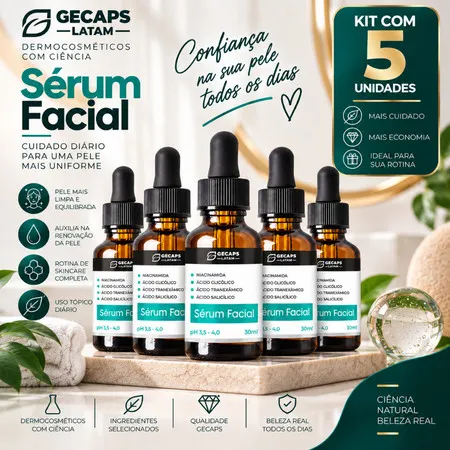 combo 5x Sérum Clear Clareador Vittage 30ml