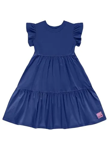 Vestido Infantil em Meia Malha para Menina (Azul) Bee Loop