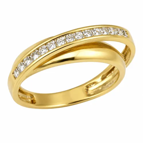 Anel Fio com 15 Diamantes em Ouro 18K
