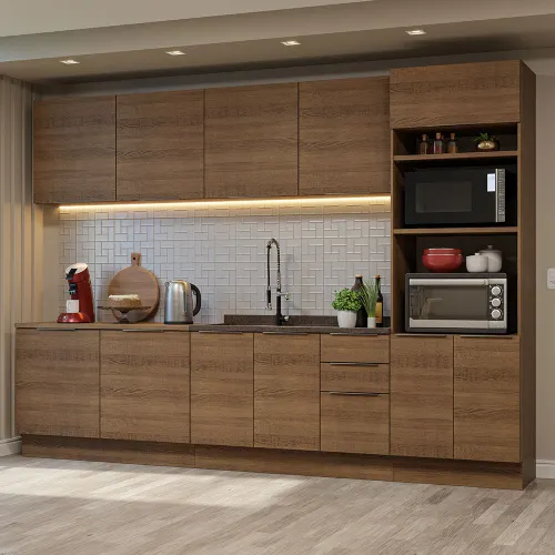 Armário de Cozinha Completa 310cm Rustic Stella Madesa 01