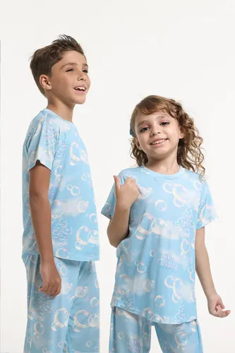 Camiseta Pijama Infantil Estampa Bolha de Sabão
