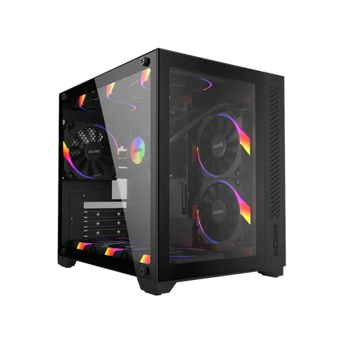 Gabinete Gamer PCYES Forcefield Black Vulcan Vidro Temperado