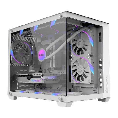 Gabinete Gamer PCYES Forcefield V2 White Ghost Vidro Temperado