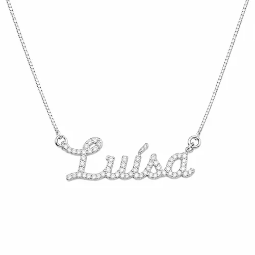Colar Luísa 45 cm Cravejado com Moissanite em Prata