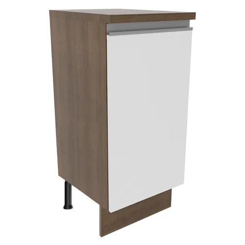 Balcão Madesa Glamy 35 x 60 cm 1 Porta (Com Tampo) Rustic/Branco