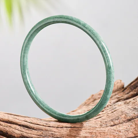 Pulseira de Jadeíte Birmanesa Natural, Acessório de Designer em Jade Real, Amuleto de Pedra Preciosa Esculpida, Presentes Vintage de Moda para Mulheres