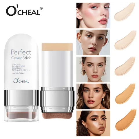 O'CHEAL Bastão de Cobertura Perfeita, Corretivo em Bastão Fino e Confortável, Base em Bastão, Maquiagem Instantânea Natural, À Prova D'Água e de Longa Duração
