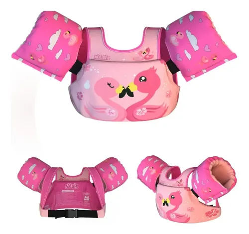 Boia Colete Infantil NashKids Flamingo Espuma 25Kg Esportivo