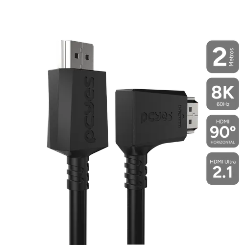 Cabo HDMI PCYES 2.1 8K 60Hz Preto PVC 2 Metros PHM21-2H-PVC01