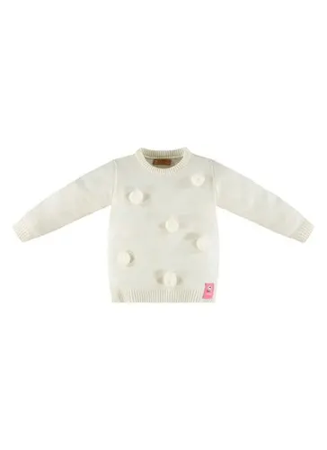 Blusão Feminino Infantil em Tricot Off White