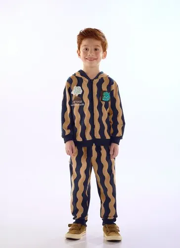 Conjunto Explosão Infantil Masculino com Jaqueta e Calça Azul Marinho Três e Já