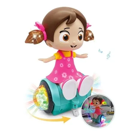Boneca Fofa Patins Dance Girl Brinquedo Musical Som Luzes Musical com Luzes Coloridas