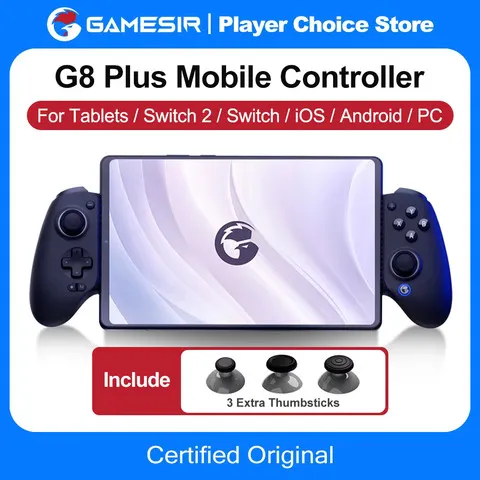 Gamepad GameSir G8 Plus para Nintendo Switch 2/1, Steam, PC, Celular, iOS, Android com Joysticks de Efeito Hall e Gatilhos Analógicos