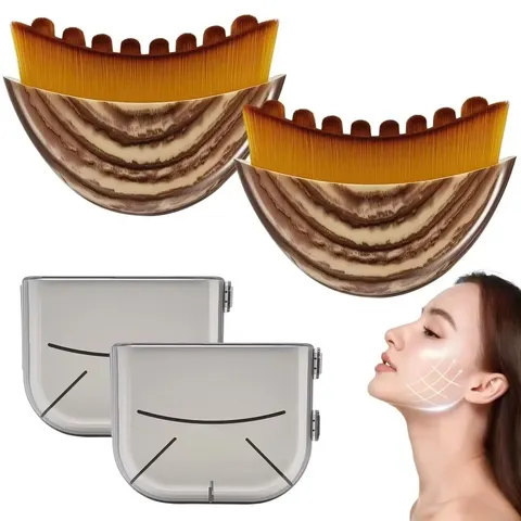 Escova Facial para Contorno Linfático, Massageador Facial para Drenagem Linfática, Ferramenta Ergonômica para Esculpir a Pele do Rosto e Queixo