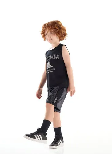 Conjunto Infantil Regata Dry Fit e Bermuda Preto