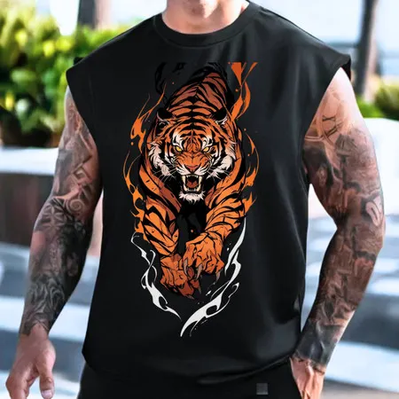 Camiseta Regata Oversized Estampadas Masculina Camisa sem Manga Street e sport wear
