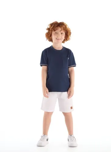 Camiseta Infantil Masculino em Piquet com Elastano Azul