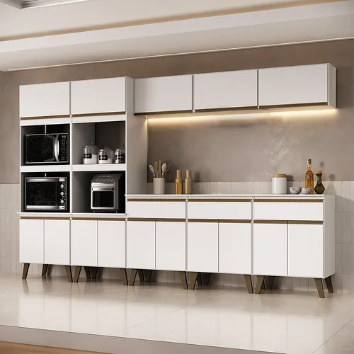 Armário de Cozinha Completa Atlanta Crew Carraro Branco