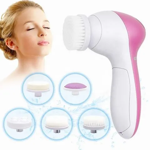 Escova de Limpeza Facial Elétrica, Máquina de Limpeza Facial, Spa Skin Care Massager, Limpeza Cravo, Ferramentas de Limpeza Facial, 5 em 1