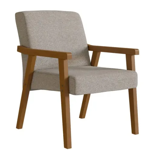 Poltrona Delazari 559/242 90x56x67cm Imbuia/linho