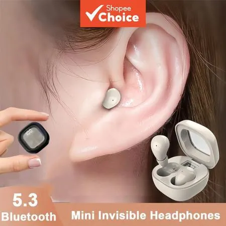 SK19 Fones de Ouvido Compactos Portáteis sem Fio TWS Bluetooth Mini Intra-Auriculares de Longa Espera HiFi Estéreo Deep 