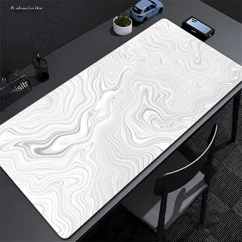 CIFBUY – Tapete de rato grande para jogos, preto e branco, com padrão abstrato, para teclado de PC, tapete de secretária, base de borracha antiderrapante, para uso doméstico, escritório e decoração de portátil.