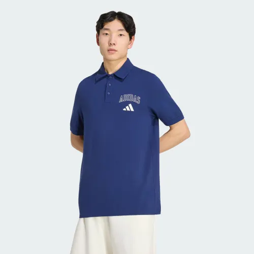 Camisa Polo Universitária de Algodão Seasonal Essentials Homem adidas