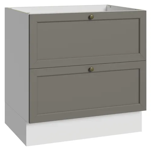 Balcão de Cozinha 80 x 60 cm 2 Gavetas (Sem Tampo) Branco/Cinza Vik Madesa