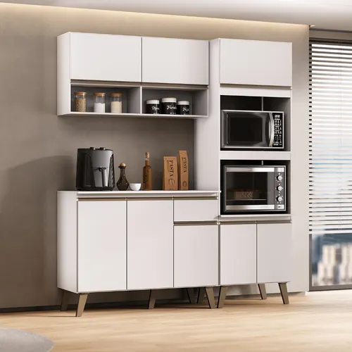 Armário de Cozinha Completa Atlanta Fit Carraro Branca