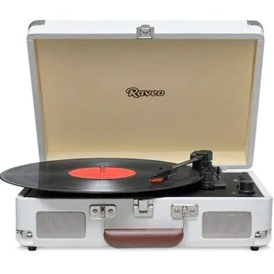 Toca Discos Raveo Vitrola Sonetto Chrome Sand, Bluetooth, USB, Branco - 90-08748