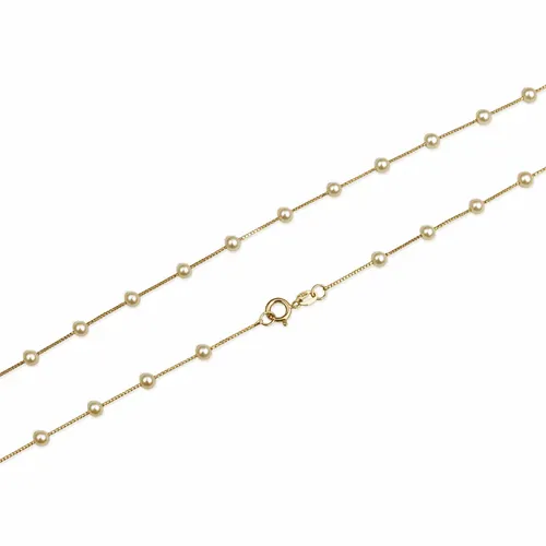 Corrente com Pérolas 70 cm em Ouro 18K