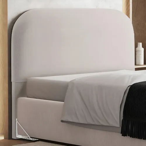 Cabeceira Cama Box Queen 160cm Orgânica Lanna Bouclê Creme