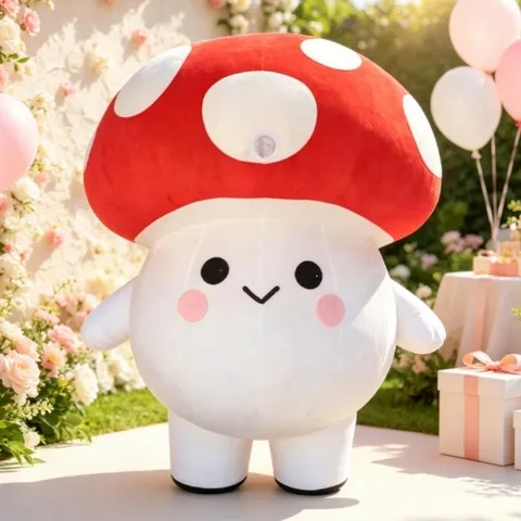 Fantasia de Mascote de Cogumelo Inflável, Personagem de Desenho Animado para Adultos, Fantasia de Desenho Animado para Festas de Natal e Eventos